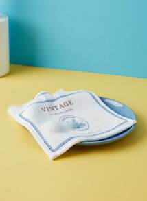 Joivida 2条装厨房创意吸水清洁抹布，不易沾油渍，简约印花，加厚设计，采用木浆棉竹纤维布制成 - 彩色 - 查看 1