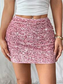 Chiquease Váy nhung đính sequin màu hồng có khóa kéo bên hông dành cho nữ, thích hợp cho các bữa tiệc, hộp đêm, đám cưới, ngày lễ tình nhân, Halloween, lễ hội âm nhạc và hòa nhạc, váy ngắn mới cho mùa xuân, mùa hè, mùa thu và mùa đông, lễ Giáng sinh, năm mới, lễ Tạ ơn, váy dự tiệc thanh lịch, váy dự tiệc cưới, váy dự tiệc cưới đính sequin màu hồng - Hồng - Xem 6