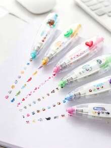 1 pezzo Nastro correttore meccanico casuale e carino stile Kawaii, ottimo per decorare diari e forniture scolastiche