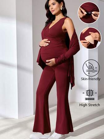 MaterniWear 休闲纯色护理外套套装