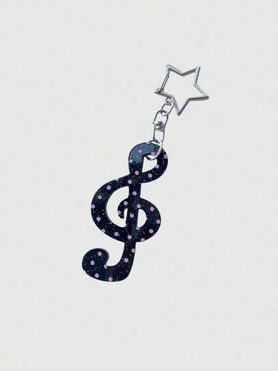 Anime Music Note, Polka Dot, Wing, Pentagram Print Keychain, Bag Charm, Versatile Decorative Accessory
