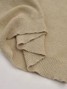 Manfinity CasualKnits Áo len dài tay cổ tròn họa tiết chữ thường dành cho nam, mùa thu/đông - Vàng nhạt - Xem 8