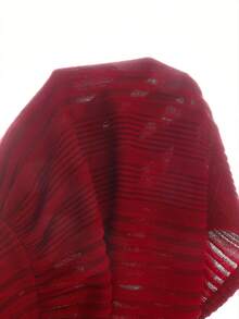 Cozy Pixies Gaun Bayi Perempuan Rajut Warna Polos Lembut dengan Leher Bulat, Hem Berkerut, Pinggang Diikat, Lengan Panjang, Gaun Musim Gugur/Natal - Merah - View 7
