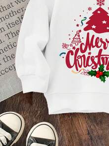 Suéter informal y cómodo para bebé niño, con diseños clásicos navideños como árbol de Navidad, oso de Navidad, reno de Navidad y patrones navideños, de punto suave y grueso, apropiado para otoño/invierno - Blanco - Ver 6