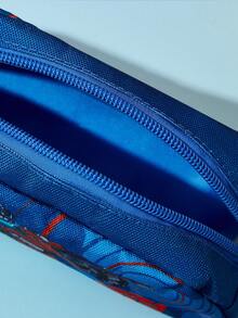 Transformers X SHEIN 1pc Cute Cartoon Character Printed Handbag, Stationery Organizer Bag, Cosmetic Bag, Electronics Organizer Bag, Small Items Storage Bag, Suitable For Study, Work, Travel, Daily Use, For Students, Men, Women, Teenagers,Fans,Gift Ideas - 藍色 - 查看 4