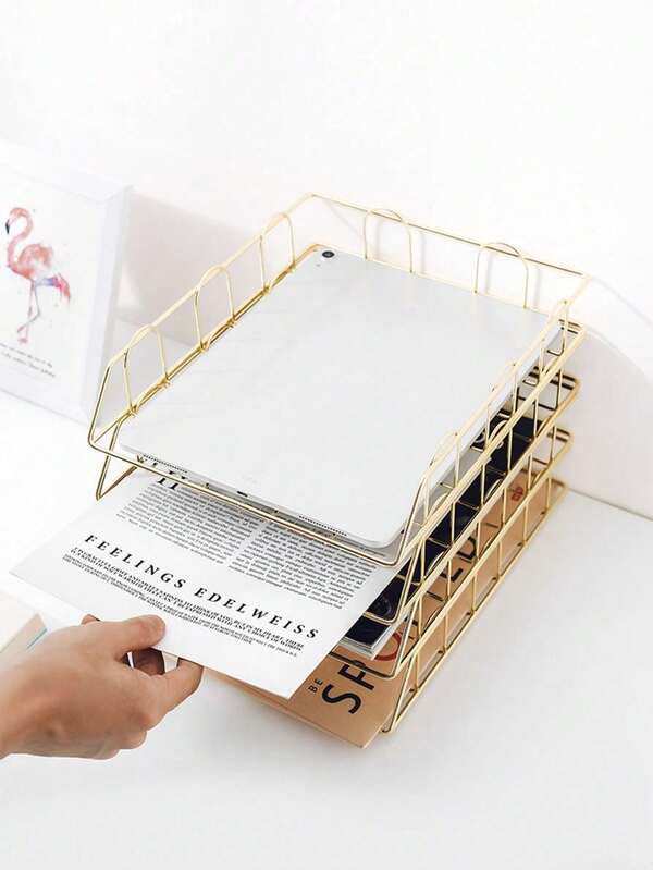 A4 Masaüstü Dosya Düzenleyici Rafı, Çıkarılabilir Masaüstü Çalışma ve Ofis Belge Depolama Metal Standı, İstiflenebilir Metal Masa Mektup Tepsisi/A4 Kağıt Tutucu, Ofis, Okul, Ev, Okul Malzemeleri, Okula Dönüş İçin Dosya Düzenleyici