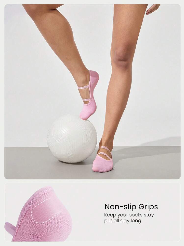 Calcetines antideslizantes para yoga y pilates con construcción sin costuras en los dedos para uso diario