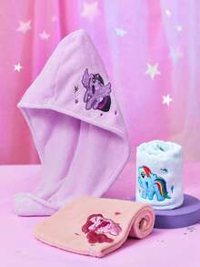 My Little Pony X SHEIN 1 Mũ trùm tóc khô thêu hình ngựa con hoạt hình dễ thương, Mũ trùm tóc khô siêu thấm hút, Phù hợp với nhiều loại tóc, Thấm hút và dễ khô, Cầu vồng, Lấp lánh/Cầu vồng Dash/Pinkie Pie, Ý tưởng quà tặng Khăn quấn sấy tóc - Nhiều màu - Xem 1