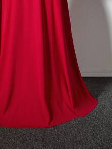 Viva Relle Plus Size Women's Red Christmas Party Long Dress - Burgundy - View 6