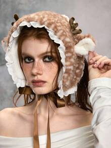 ROMWE Kawaii Khăn quàng cổ nữ - Màu nâu lạc đà - Xem 1