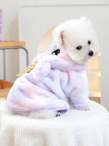PETSIN 1件猫狗通用宠物浴巾，加厚吸水速干浴袍，腹部配有可调节尺寸的粘扣，可爱小马变身浴袍，宠物沐浴美容巾 - 淡紫色 - 查看 4