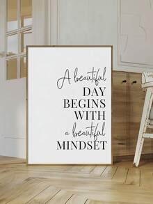 1件励志墙画，女性人生格言，激励办公室装饰，女性办公室墙面艺术印刷品，女性励志语录，简约风格，无框 - 彩色 - 查看 3