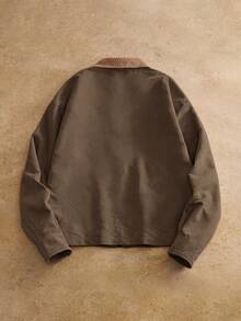 HIMLAND 男士休闲灯芯绒翻领夹克，适合日常穿着 - 彩色 - 查看 2