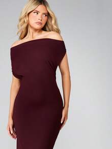 MISSGUIDED Burgundy Cowl Neck Sleeveless Maxi Dress Evening Formal Halter Drape Party Gown Christmas - Burgundy - View 5