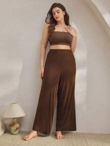 Ocili Plus Size Seamless Comfortable Casual Bralette & Wireless Bra - Khaki - View 3