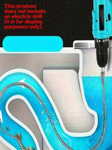 1pc Flexible Electric Drain Clog Remover Tool, 118.11 Inches Long, Multi-Purpose Sink And Toilet Unclogging Tool - Silver - View 10