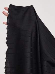 Veilorie 女士纯色圆领长袖纽扣设计休闲连衣裙 - 黑色 - 查看 8