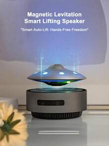 Teckwe UFO Magnetic Levitation Bluetooth Speaker Premium Magnetic Levitation UFO Speaker Bluetooth-Connected Black Tech, Elegant Desktop Ornament Black Tech Magnetic Levitation Bluetooth Speaker UFO-Shaped Desktop Decoration - US standard - View 3