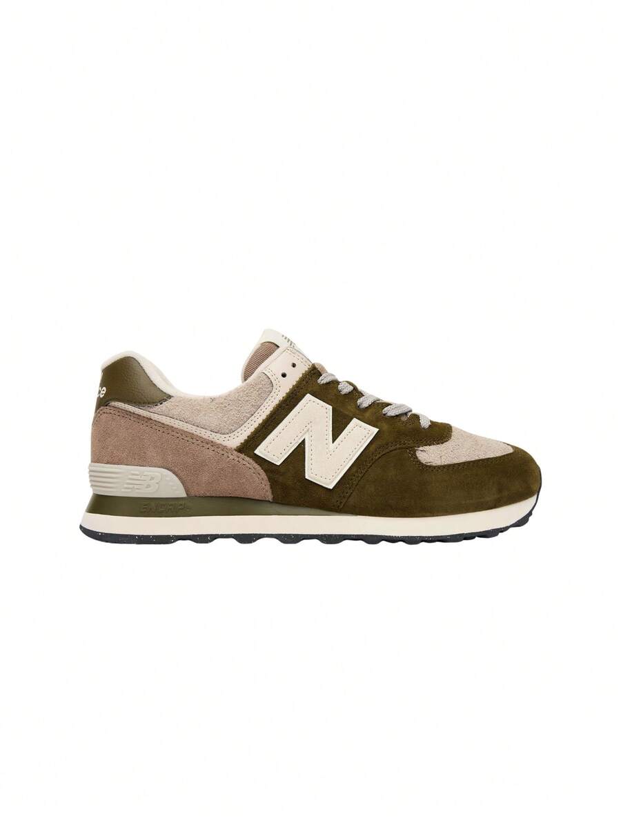 New Balance 574 Men's Shoes Woodland With Bisque U574BWS - Green - View 1