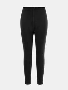 SHEIN 两件套男童休闲纯色圆领长袖上衣和裤子内搭套装，波西米亚哥特风 Y2K 街头风锐舞度假假日派对节日秋冬复古休闲舒适装