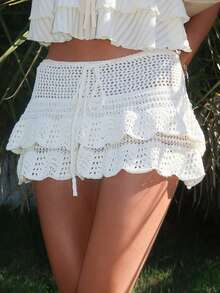 Sydney Algeri Ocean Wave Style Women's A-Line Beach Skirt - White - View 4