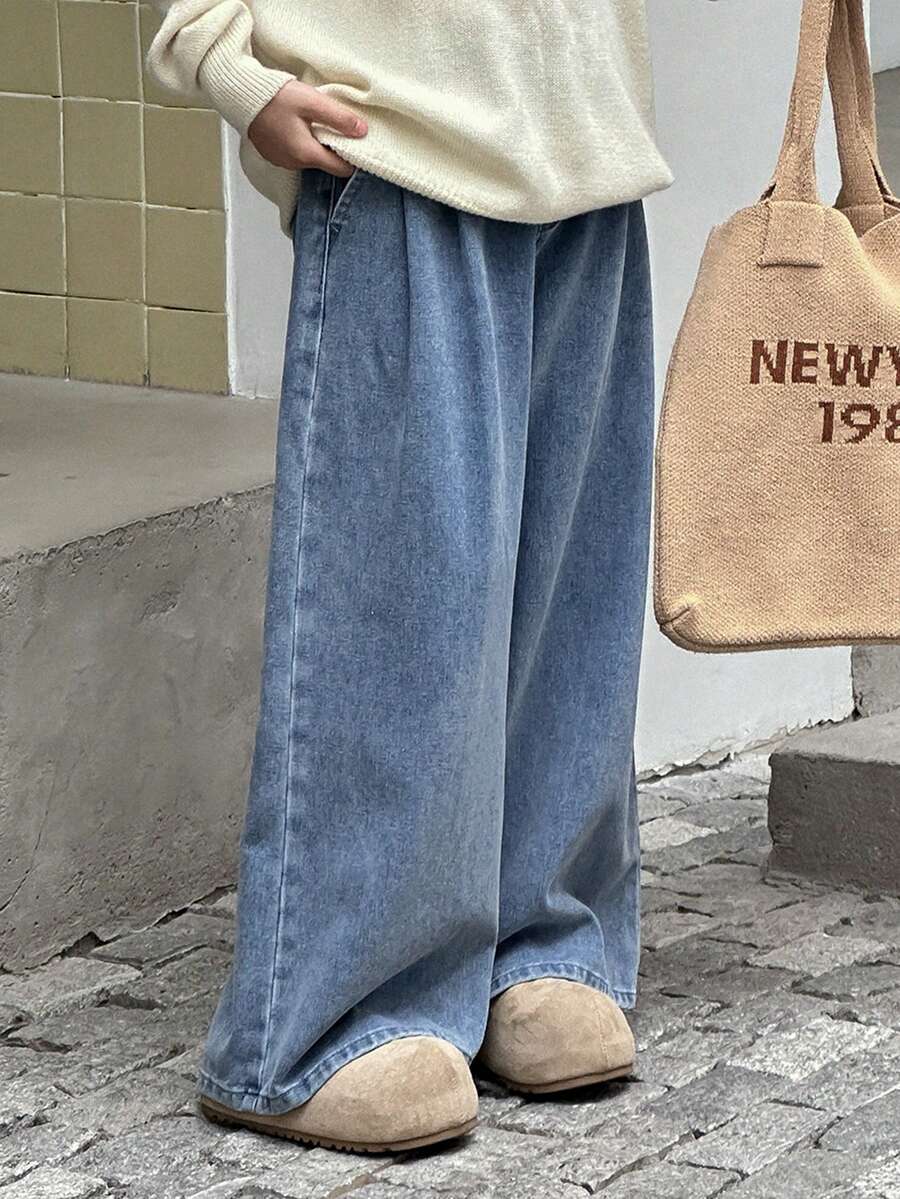 DAZY 少女喇叭裤 - 藍色 - 查看 1