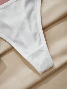 Charlaine 7pcs/Set Women's Solid Color Low-Rise Thong Panties - Multicolor - View 4