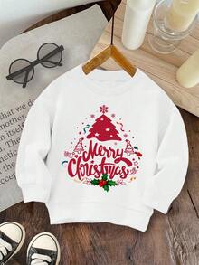 Suéter informal y cómodo para bebé niño, con diseños clásicos navideños como árbol de Navidad, oso de Navidad, reno de Navidad y patrones navideños, de punto suave y grueso, apropiado para otoño/invierno - Blanco - Ver 2