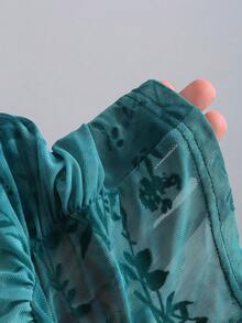 Sweetra 全新秋季网眼植绒复古蝴蝶结设计 Y2K 性感女式吊带背心，日常穿着 - 藍色 - 查看 3