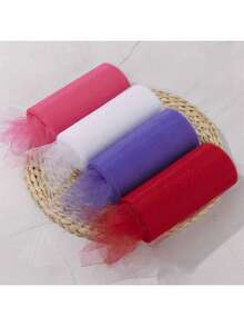 1pc Tulle Roll Spool White Organza Roll Red Blue Tulle Organza Fabric Tutu Skirt Girl Shower Decor Party Supplies DIY 25 Yards*15cm,Christmas - Multicolor - View 8