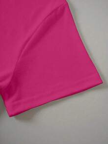 INAWLY Áo thun cổ tròn tay ngắn họa tiết da báo và chữ ngày lễ tình nhân dành cho nữ - Màu Hồng Tươi - Xem 3