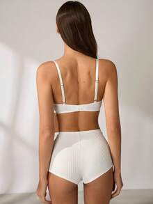 Lowkey Lull 1/2 Cup White Balcony Bra, Lift & Enhance, Minimalist Casual, Suitable For Daily Wear And Vacation - White - View 2