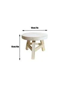 Madebyblanc 1pc Small Wooden Stool Display Stool Decorative Round Wooden Base Stool, Suitable For Small Flower Pot Display, Home Decoration And Office Auxiliary Stand, Decorative Stand, Sturdy Base, Plant Stand, Flower Pot Stand, Plant Enthusiasts