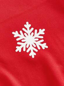 HIMLAND Áo nỉ dài tay nam kiểu dáng thường ngày in họa tiết bông tuyết, phong cách sang trọng đón năm mới. - Đỏ - Xem 4