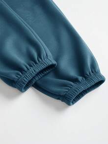 SHEIN BASICS Pantaloni casual e morbidi da donna in maglia con tasche e colore unito - Blu - Visualizzare 7