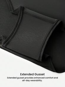 LUVLETTE Plus 3条装透气柔软纯棉高腰三角裤，女士透气内裤套装 - 黑色 - 彩色 - 查看 4