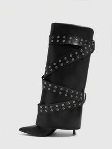 CUCCOO SZL Bottes hautes à bout pointu et talons hauts pour femmes