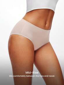 LUVLETTE 3-Pack Microfiber Basics Mid Waist No-Show Cheeky Women Underwear Panties Set - Multicolor - View 10