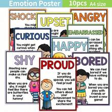 10 Pcs Educational English Emotion Posters For Kids Preschool, Learn & Grow Child Development Posters Fun Learning For Kids Chart - Multicolor - View 12