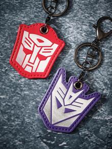 Transformers X SHEIN Bộ 1/2 móc khóa da PU có chức năng lưu trữ, tương thích với Apple AirTag, vỏ bảo vệ AirTag, vỏ bảo vệ thiết bị theo dõi GPS, phù hợp cho nam, nữ, học sinh, logo Autobot, ý tưởng quà tặng. - Nhiều màu - Xem 6