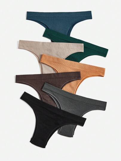 سراويل داخلية نسائية مريحة مطاطية عالية الإطالة، سادة وكاجوال، متعددة الألوان