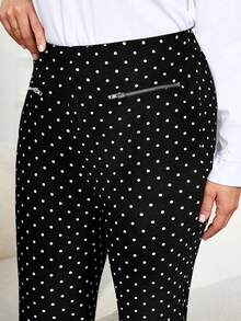 Quần vải chấm bi có khóa kéo cỡ lớn - màu đen - Xem 5