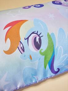 My Little Pony X SHEIN 2Pc Cute Cartoon Printed Pillowcase Set, Two Colors, Satin Material, Comfortable And Cool, Smooth And Not Easy To Wrinkle, Care For Hair And Skin, Multiple Sizes Twilight Sparkle/Rainbow Dash/Pinkie Pie/Applejack/Fluttershy/Rarity,Gift Ideas - 彩色 - 查看 6