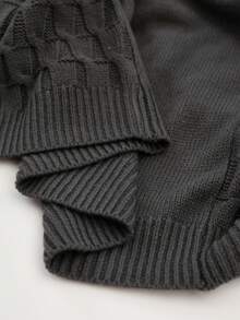 Manfinity CityGents Men's Simple Solid Color Textured Knit Button-Up Cardigan, Autumn/Winter Men Casual Suit Knitted Cardigans Grey Cardigan, Long Sleeve Top