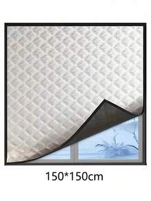 1pc Heat Insulation Blackout Curtain, Winter Windproof Thermal Curtain, Soundproof Insulating Curtain, Summer Bathroom Kitchen Bedroom UV Protection Sunshade, Seal Window, Blackout Soundproof, Easy Installation No Drilling Required - Silver - View 18