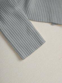 Franclia New Elegant V-Neck Design Solid Color Pullover Sweater For Women, Versatile For Autumn - Light Grey - View 4