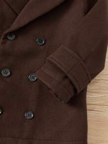 TaviRue 男婴经典双排扣大衣，保暖百搭，休闲外套，适合秋冬季室内、室外、日常、运动、聚会、摄影、度假等场合。