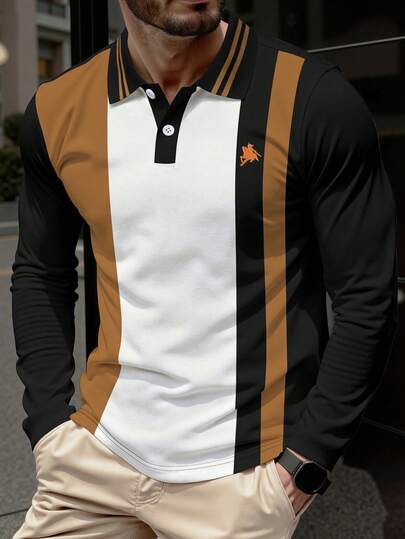 Manfinity Bizformal 男士Polo衫，时尚商务休闲长袖Polo衫