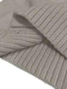 Franclia Button Decor Off Shoulder Solid Color Elegant Long Sleeve Sweater - Dark Grey - View 7