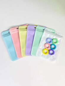 12Pcs Random Color 4.13 X 5.9 Inch Resealable Packaging Bags Mixed Color Rectangle Plastic Self Seal Bags Smell Proof Pouch Bags With Clear Window For Party Favor, Small Jewelry Packing - Multicolor - View 6